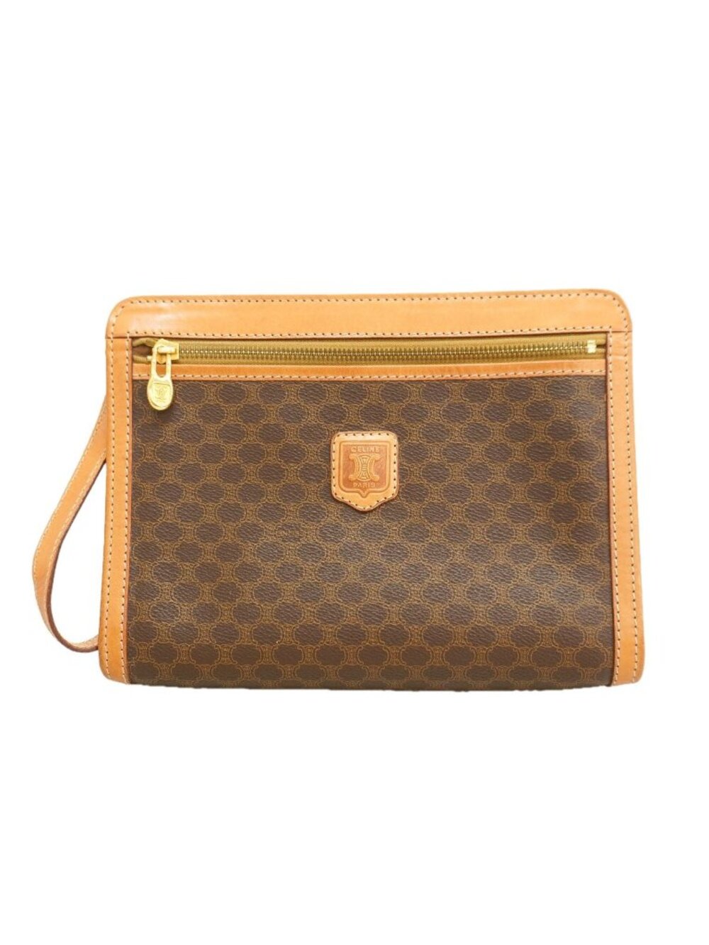 Celine Clutch Macadam Brown Gold